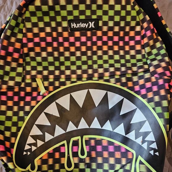 Hurley Neon Checkered Backpack - Picture 2 of 9
